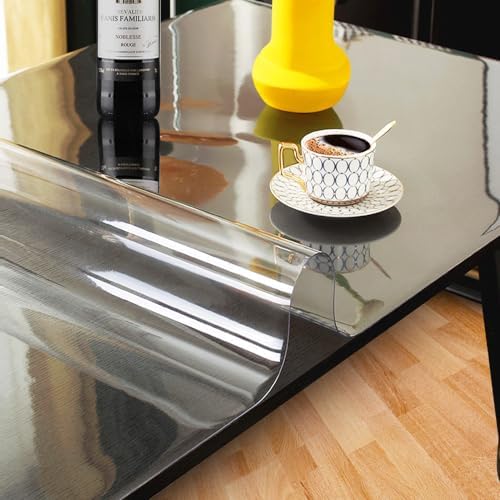 Kasepie 40 X 68 Inch Clear Table Cover Protector,1.5mm Thick Plastic Table Cover, Clear Plastic Tablecloth Protector, Grime Proof and Easy to Clean, Suitable for Dining Table、 Coffee Table、Dresser - Image 3