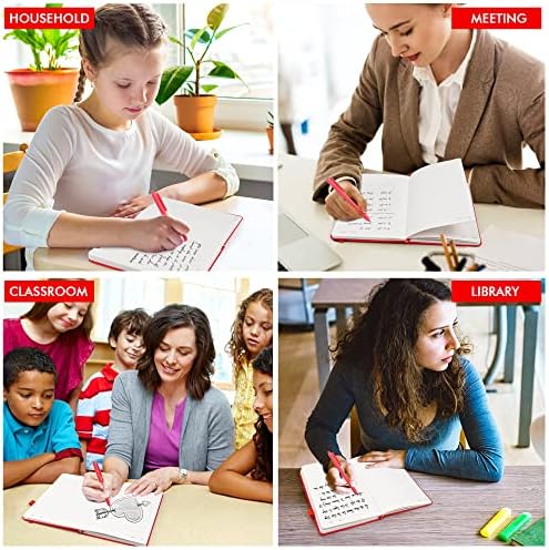feela 12 Pack Notebooks Journals Bulk with 12 Black Pens, A5 Hardcover Notebook Classic Ruled Journal Set with Pen Holder for School Business Work Travel Writing, 120 GSM, 5.1”x8.3”, Red - Image 7