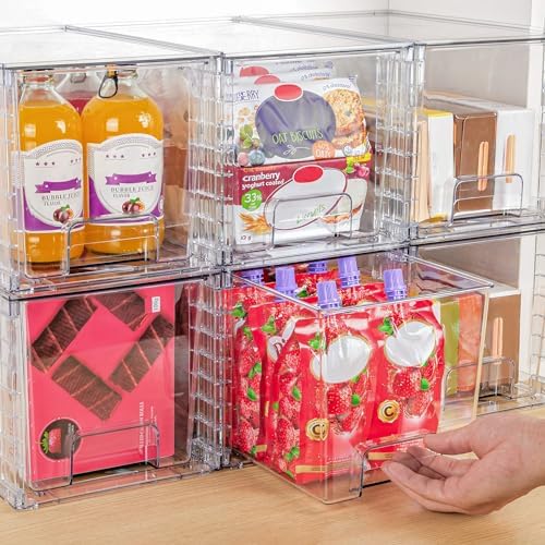 Vtopmart 2 Pack Large Stackable Storage Drawers, Clear - Image 5