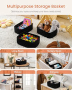 KALLAX Small Woven Storage Basket for Organizing, 13.5x9.5x5 inches, 3 Pack - Image 3