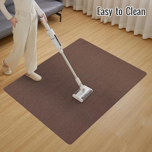 Office Chair Mat for Hard Floors,48"x55" Anti-Slip Waterproof Hardwood Floor Chair Mat,Heavy Duty Floor Protector Rolling Chairs for Home Office(Coffee) - Image 4