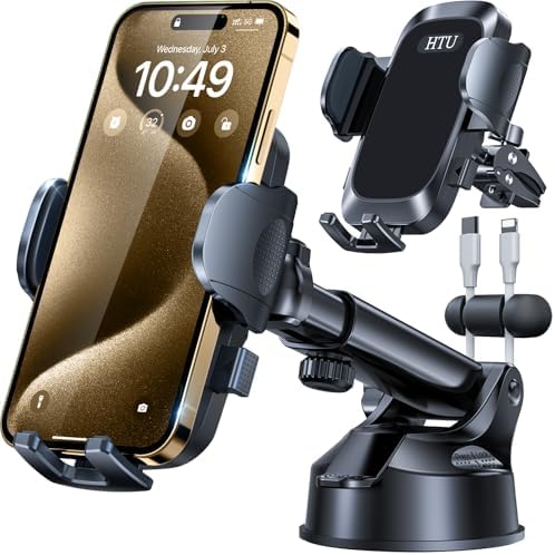 HTU 2026 Ultimate Best【True Military-Grade & Safety Cert】 Car Phone Holder by HTU15yearsincarmounts