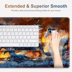 Large Mouse Pad, Keyboard Wrist Rest Set, Ergonomic Mouse Pad with Wrist Support, Desk Mat with Stitched Edges + Coaster, Extended Desk Pad Waterproof Desk Mat for Home Office Game I Running Horse - Image 5