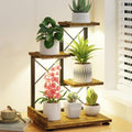 LASZOLA Plant Stand Indoor Tabletop Shelf Small for Desk, Wooden Brown by LASZOLA