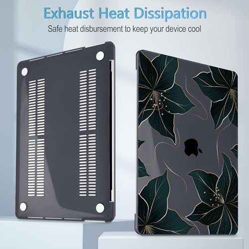 Mektron Case for MacBook Pro 16 Inch A2141 Cover 2019 Release 16" with Liquid Retina Display/Touch ID, Plastic Hard Shell with Keyboard Skin & Screen Protector & Dust Plug, Floral C218 - Image 4
