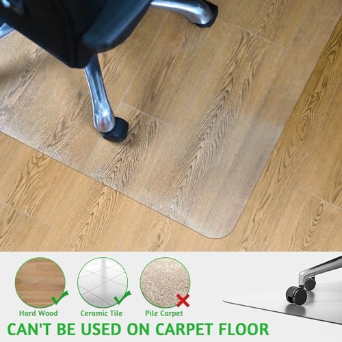 100pointONE Office Chair Mat- 46" x 72" Clear Floor Protector Mat for Rolling Chair, Easy Glide Desk Chair Mat for Hardwood Floor - Image 4