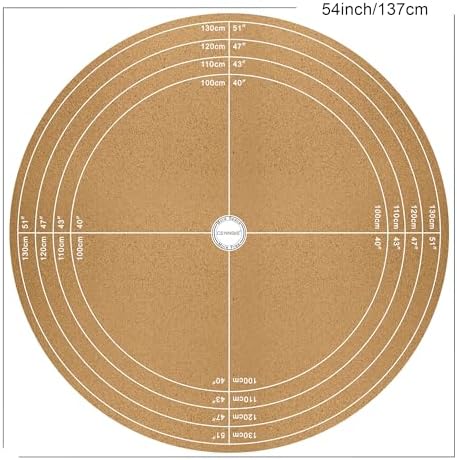 CENNBIE 54 Inches Round Cork Leather Dining Table Mat (Black) - Image 2