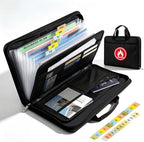 Fireproof Accordion File Organizer Bag A4 13 Pockets Black by WriyesOffical