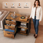 DEVAISE 3-Drawer File Cabinet with Lock, Wood Filing Cabinet, Rustic Brown - Image 4