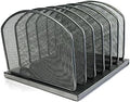Huron 6-Slot Vertical Organizer, Black Steel Mesh by Huron