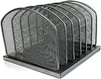 Huron 6-Slot Vertical Organizer, Black Steel Mesh by Huron