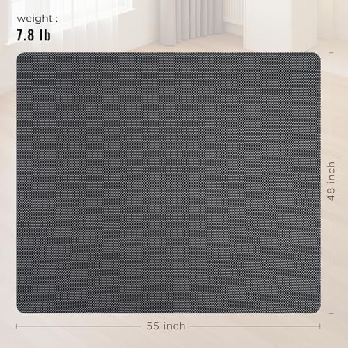 Office Chair Mat for Hard Floors,48"x55" Anti-Slip Waterproof Hardwood Floor Chair Mat,Heavy Duty Floor Protector Rolling Chairs for Home Office(Grey) - Image 5