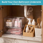 Vtopmart Clear Stackable Storage Drawers, 4 Pack Wide Organizer Set - Image 2