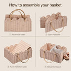 HBlife Baby Diaper Caddy, Paper Rope Storage Baskets Nursery Bin with Removable Divider, Portable Car Organizer for Diapers, Baby Shower Gifts, Newborn Essentials Must Haves - Image 7
