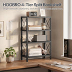 HOOBRO Desk Shelf, 4 Tier Stackable Desktop Bookshelf, Small Bookcase - Image 4