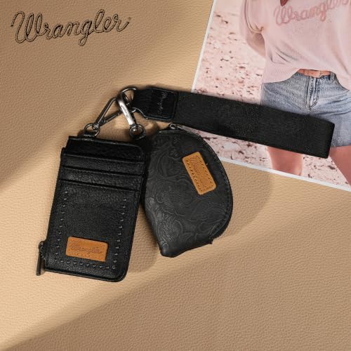 Wrangler Keychain Wristlet Wallets for Women Western Dual Pouch Wristlet Credit Card Holder Wallet - Image 5