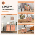 Giantex 12 Drawers Rolling Cart, Mobile Storage Drawer Cart, Classroom Organizer Cart for Office School Supplies Tools Scrapbook Paper Craft Small Printer, Utility Cart on Wheels, Peach Fuzz - Image 5