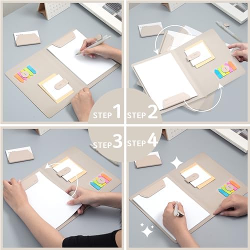 LHiDS Creative Magnetic Business Portfolio Lite Resume Padfolio Organizer with Clipboard, Paper Clip, Writing Pad, Pen/Card Holder, Magnetic Closure for Work, School and More (Sky Blue, A5) - Image 6