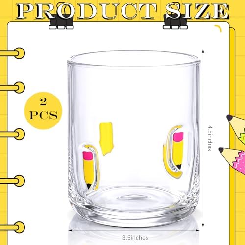 SiliFine 2 PCS Pencil Icon Juice Glasses - Image 2
