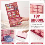 Briwooody 4 Pcs Mini Desktop Drawer Storage Box 3 4 6 9 Compartment, Pink - Image 4