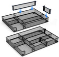 Desk Drawer Organizer, 2 Pack Junk Drawer Organizer Tray with 2 Adjustable Compartments, Desktop Metal Mesh Office Desk Organizer, Multifunction Pen Organizer Set for Office School Makeup Supplies (2) by QualityisOurCulture