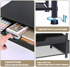 Printer Stand for Desk, Desktop Printer Shelf for Home Office, Black - Image 7