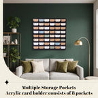 Geelin 1 Pcs Acrylic Business Card Holder Wall Mount Black Business Card Display Holder with Hanging Hardware Vertical Sticker Display Rack Organizing Stand for Office Home (48 Pockets) - Image 6