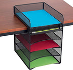 Safco Onyx Hanging Under Desk Organizer, 5 Trays, Office and Classroom Mailbox , Paper and Mail Sorter, Steel Mesh, Black - Image 4