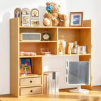 deli Desktop Bookshelf, High-Capacity Desk Hutch Organizer, Natural by delioffice