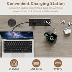 Jocoevol Farmhouse L Shaped Executive Desk with 4 Drawers and Charging Station, Wood Corner Home Office Computer Desk with File Cabinet Storage, Hidden Under Desk Storage Shelf, Headphone Hook - Grey - Image 4