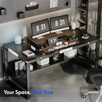 FLEXISPOT 36" Standing Desk Converter, Dual Monitor Desk Riser, Sit Stand Computer Workstation with Ergonomic Height Adjustment, Large Stand Up Desk Riser for Home Office, Walnut - Image 6