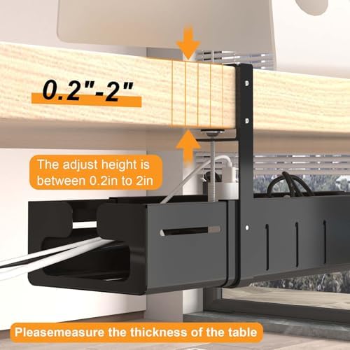 REALINN Under Desk Cable Management Tray Black - Image 3