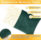 1 MIDDLE ONE 2 Pack Small Pillow, Memory Foam Mini Pillow 11 X 7 Inches for Travel, Sleeping, Nap and Neck, Knee, Lumbar Support, Tiny Cushion for Pet, Dogs (Dark Green) - Image 3