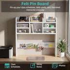 37 Inch White Desk Hutch Dorm Top Only with Felt Board for College - Image 4