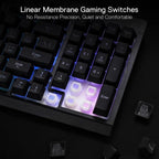 Redragon K515 Shiva Wired RGB Membrane Gaming Keyboard, 98 Keys Mechanical-Feel Keyboard w/Smooth Linear Switch, On-Board Macro & Dedicated Multimedia Keys, Detachable Wrist Rest, Software Supported - Image 4