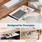23" Under Desk Drawer Organizer Storage Tray with 2 Dividers Divider - Image 5