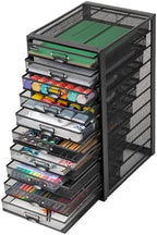 Mind Reader 10-Drawer Desk Organizer for Office Supplies, Crafts, Mail Sorting & More, Metal Mesh, Black - Image 4