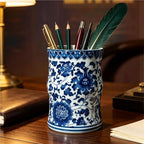 Elegant Jingdezhen Blue and White Porcelain Pen Holder High-End Antique Ceramic for office - Image 4
