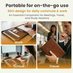 KHOMO Universal Padfolio Case – Tablet Portfolio Organizer with Notepad Holder – Compatible with iPad 10th/11th Gen, iPad Pro 11, iPad 7/8/9 (10.2", 10.9", 9.7") - Image 5