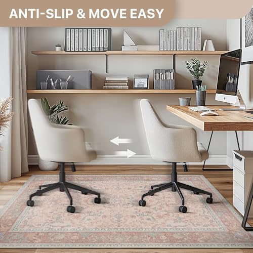 48"x72" Office Chair Mat for Hardwood Floor, Non-Slip Washable Pink - Image 5