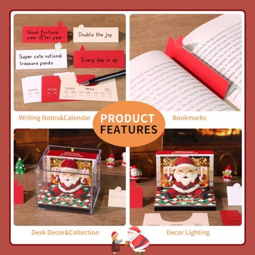 3D Calendar 2027,Time Piece Calendar 2027,3D Memo Pad,Tear Away Calendars,Santa Claus Sculpture Desk Calendars,3D Art Notepad Calendars,Christmas Gift,New Year Gift (Santa Claus) - Image 5
