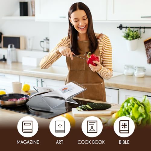 Large Acrylic Book Stands 15.8" x 9.5" x 5.4" Thicken Book Holder for Display Reading Open Coffee Table Stand for Cookbooks, Bible, Quran, Art, Magazines(Clear) - Image 5