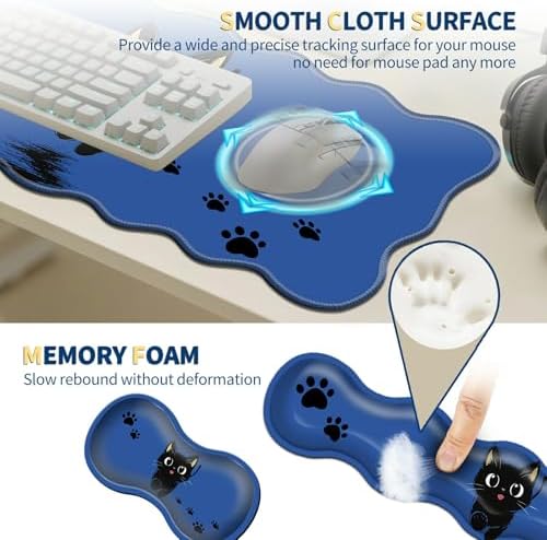 Keyboard Mouse Pad Set,Cute Black Cat - Image 4