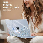 May Chen for MacBook Air 15 inch Case M5 M4 M3 M2 2026 2024-2023, Model A3448 A3241 A3114 A2941, Closes Seamlessly Hard Shell Laptop Cover with Keyboard Cover, Blue Flower P672 - Image 4