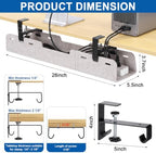 Chumia Under Desk Cable Management Tray No Drill, Beige, 28 Inch - Image 2