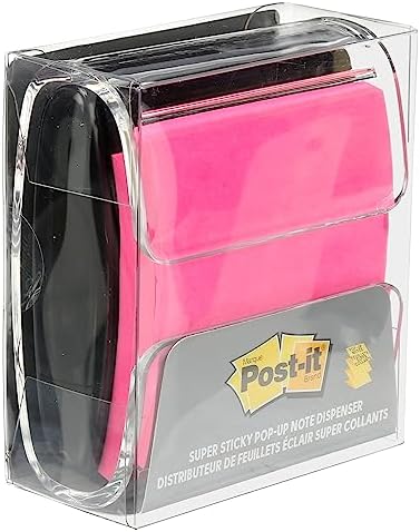 Post-It Pop-up Notes Dispenser, 3x3 in, Black Base Clear Top, Pack Includes a 45-Sheet Pad (WD-330-BK) (Pack of 6) - Image 6