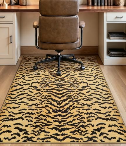 chakme Office Chair Mat for Hardwood Floor Non Slip 45"x60", Golden Tiger by CHAKME