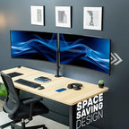 VIVO Premium Dual Ultra Wide LCD LED 40 to 45 inch Monitor Desk Mount, Heavy Duty, Adjustable Telescoping Arms, Flush Wall Setup, Fits 2 Screens, Black, STAND-TS45C - Image 2