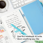 feela 5 Pack Notebooks Journals Bulk, Hardcover Classic Ruled Lined Journals with Pen Holder for Women Girls School Business Supplies, with 5 Black Pens, 120 GSM, 5.1”x8.3”, A5, Blue - Image 4