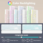 Wireless Keyboard and Mouse Combo, Magnetic Wrist Rest, Glowing White - Image 2